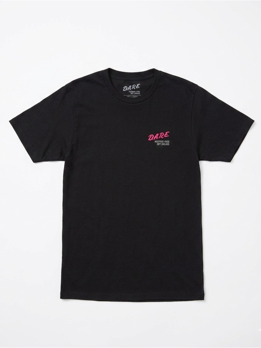 DARE Black Short-Sleeve Logo Tee with Pink Script